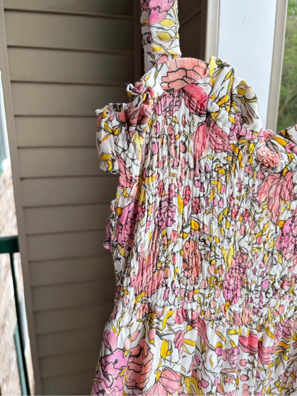 🆕💖 Abbey Glass XL Floral Linen Blend Smocked Maxi Dress Cottagecore Sundress - Picture 13 of 17
